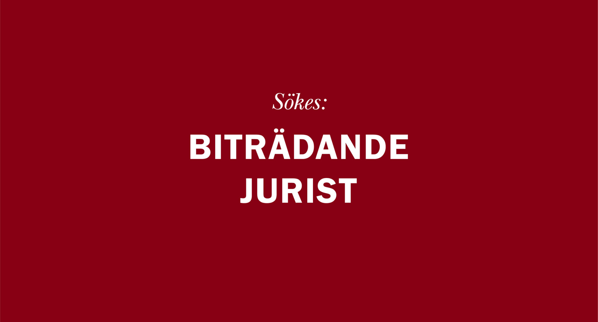 Advokatbyrån Sigeman & Co söker biträdande jurist